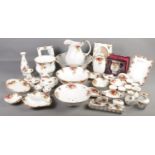 A quantity of Royal Albert Old Country Roses ceramics. Including wash jug & bowl, photo frames,