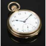 A 9ct gold Z.Barraclough & Sons pocket watch. 9ct gold cuvette with presentation inscription.