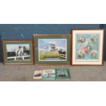 A collection of Horse Racing themed memorabilia. Containing books and limited edition prints,