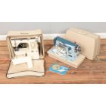 Two vintage sewing machines including Janome New Home Model 532 and Jones 1781.