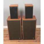 A pair of Wharfedale Dovedale III speakers along with two smaller unmarked speakers.
