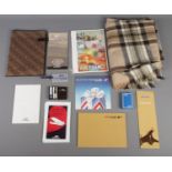 A quantity of Concord memorabilia. Includes playing cards, blanket, paperwork, etc.