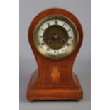 A Bowden & Sons balloon clock with shell inlay and Japy Frere's movement. Working. Roman Numeral