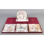 Six boxed Royal Worcester NSPCC cabinet plates, together with a Barnardo's 'My First Kitten' cabinet