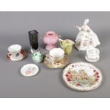 A collection of assorted ceramics and glassware to include Royal Doulton Diana (HN2468), Old Country