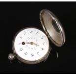 A George IV silver demi hunter fusee pocket watch by Edward Bell, Uttoxeter. The case assayed for