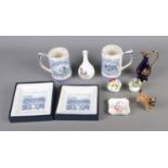 A collection of ceramics to include Beswick terrier, wedgwood, limogues, etc.