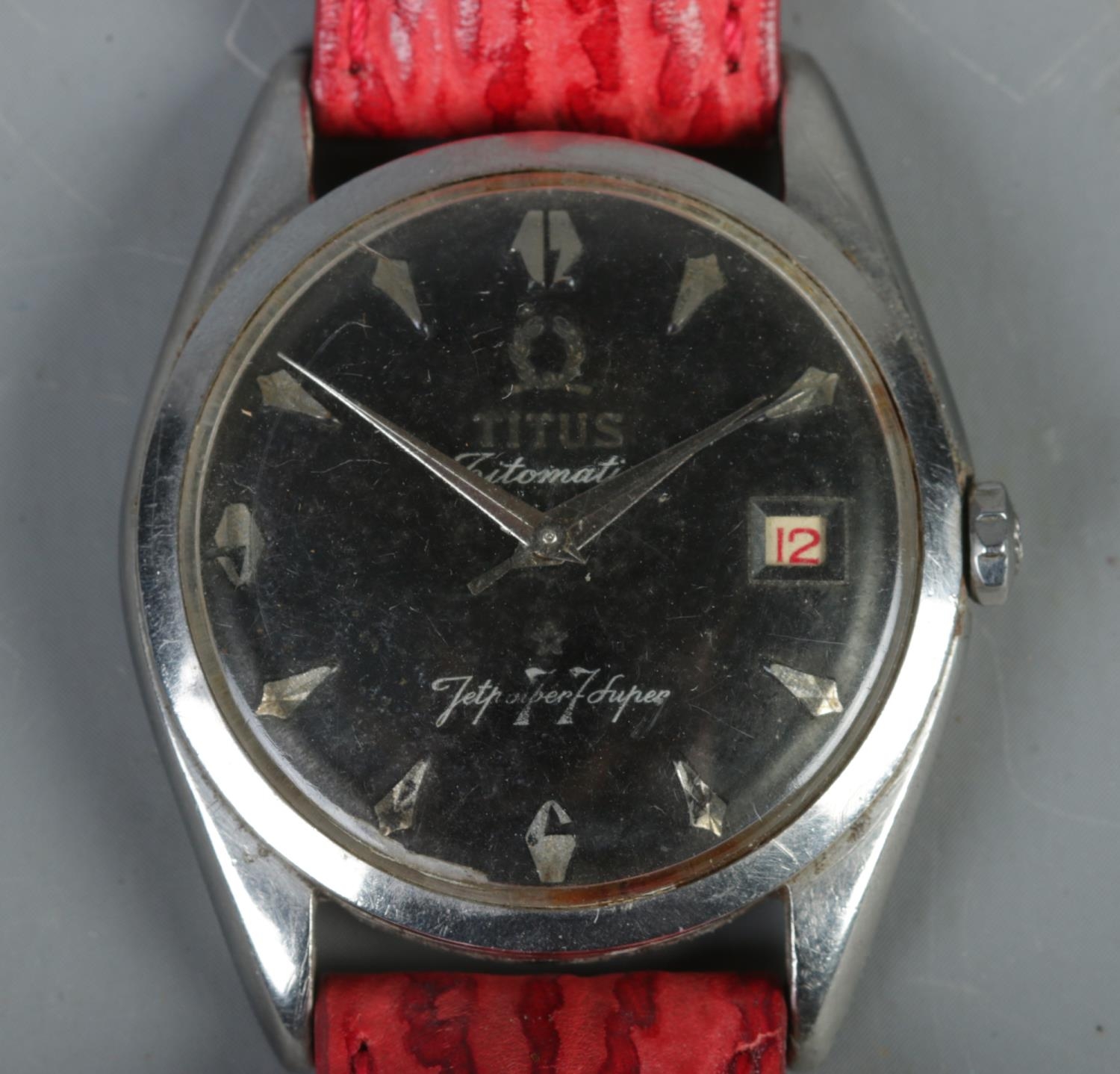 A gentleman's stainless steel Titus automatic wristwatch.