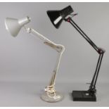 Two anglepoise desk lamps. Includes grey Thousand & One Ltd example, etc.
