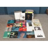 One box and one case of assorted records of mainly rock and pop including Simple Minds, Depeche