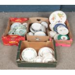 Four boxes of miscellaneous ceramics, mainly dinnerwares. Includes Royal Worcester Sagunae and