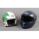 Two Motorcycle helmets; Nolan N20 and Caberg.