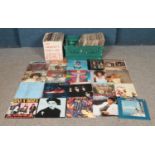 Two boxes of assorted records, to include The Beatles, Leo Sayer, Michael Jackson, Bucks Fizz,