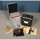 Two carry cases of LP records. Includes classical, Nat King Cole, Frank Sinatra etc.
