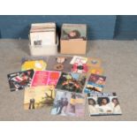 Two boxes of mostly LP records. Includes Jimi Hendrix Birth of Success, Elvis, Diana Ross, Elo