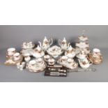A collection of Royal Albert Old Country Roses to include teapots, coffee pot, cake stands, etc.