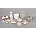 A collection of assorted ceramics to include Spode Christmas Tree tea light house, Royal Albert