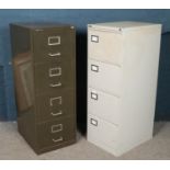 Two four-drawer metal filing cabinets; Roneo Vickers and Punchline. 132cm high.