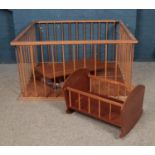 A child's play pen along with cot.