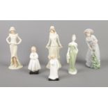 A collection of ceramic figures, including Regal and Royal Doulton examples. Repairs to Royal