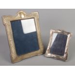 Two silver mounted photo frames. Largest example assayed Sheffield 1988 by John Bull Ltd and the