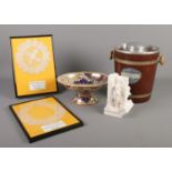 A small quantity of collectables, to include two framed lace collars, French sorbet maker and a
