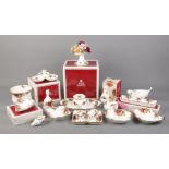 A collection of Royal Albert Old Country Roses bone china ornaments. Includes dishes, atomiser,