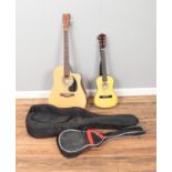 A Rikter Electro-Acoustic guitar along with Palma Junior half size acoustic guitar. Both with cases.
