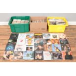 Three boxes of assorted 7" singles records. To include The Rolling Stones, Fleetwood Mac, ABC,