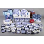 A large collection of mostly blue & white Spode Italian ceramics. Includes boxed examples, trinket