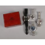 A collection of men's wristwatches including Seiko, Sekonda, Reaction, etc.