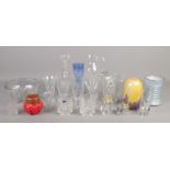 A quantity of assorted glassware, including red coloured posy vase, Nelson advertising jug,