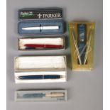 A collection of cased Parker Pens including Jotter and Parker25 examples.