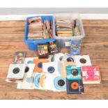 Two boxes of assorted singles of mainly pop examples including David Bowie, Abba, Elvis Presley, Sam