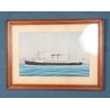 A mixed media framed picture depicting R.M.S Otway. Approx. dimensions including frame 87cm x
