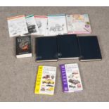 A collection of assorted books including Airfix Magazine, George R.R Martin, artist reference books,