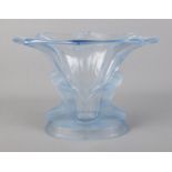 A Walther & Sohne Art Deco frosted glass figural vase. Approx. dimensions 29cm x 21cm.