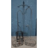 A quantity of mostly hanging baskets and brackets. Includes shepherds crook examples, etc.