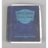 A Quickchange illustrated stamp album containing a collection of world stamps including British,
