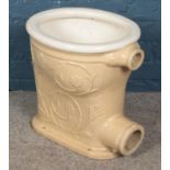 A ceramic toilet bowl planter. (43cm x 36cm)