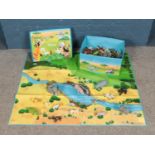 A Disney Animal World safari toy set with box, play mat and assorted figures.