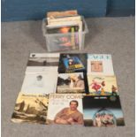 A box of assorted records of mainly pop and easy listening to included Cliff Richard, Abba, Japan,