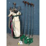 A quantity of left handed golf clubs. Including Christy O'Connor examples, etc.