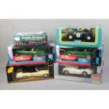 Six boxed assorted scale diecast vehicles including James Bond 007 Jaguar XKR Roadster, Maisto