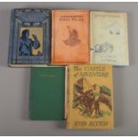 Five children's books. Dean Swift, Gulliver's Travels. A A Milne, Winnie The Pooh. Enid Blyton,