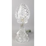 A cut glass crystal mushroom shaped table lamp. Approx. height 40cm.