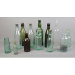 A collection of vintage glass bottles, to include Schweppes, Hay & Son Sheffield and Worksop &