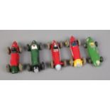 A collection of Dinky and Corgi diecast racing cars including Ferrari, Maserati, Alfa-Romeo, Vanwall