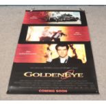 Double sided cinema poster for 007 Golden Eye with Pierce Brosnan, 117 x 179 cm.