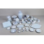 A large collection of Wedgewood Jasperware to include tea cups and saucers, table lighters and